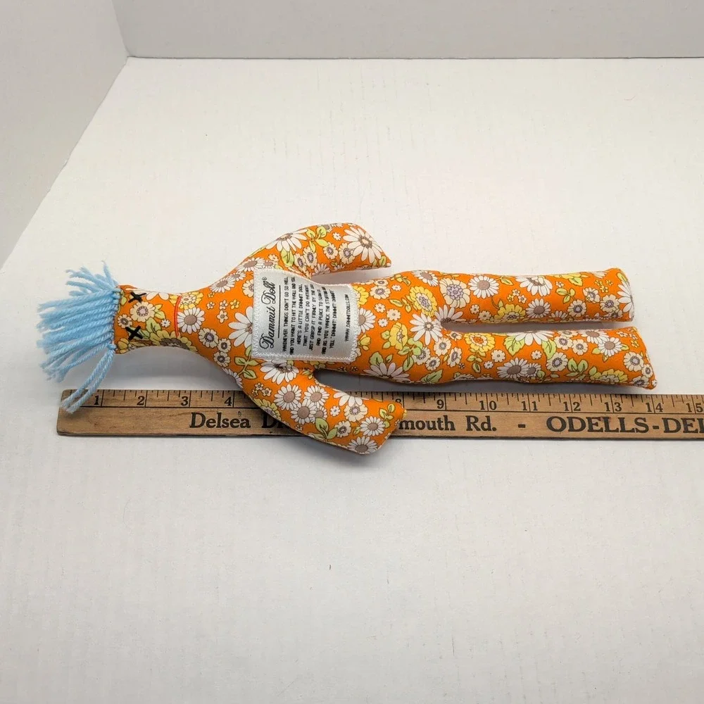 Dammit Doll Classic Stress Relief Gag Gift Orange Floral Daisy Blue Hair